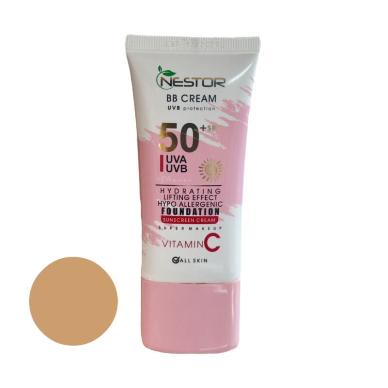 0f64e3b54bea6fe471f95c776222915dd753b662_1710611834 کرم ضد آفتاب رنگی نستور SPF 50 شماره 2 مدل ویتامین c مناسب پوستهای خشک حجم 50 میلیلیتر - Image 1