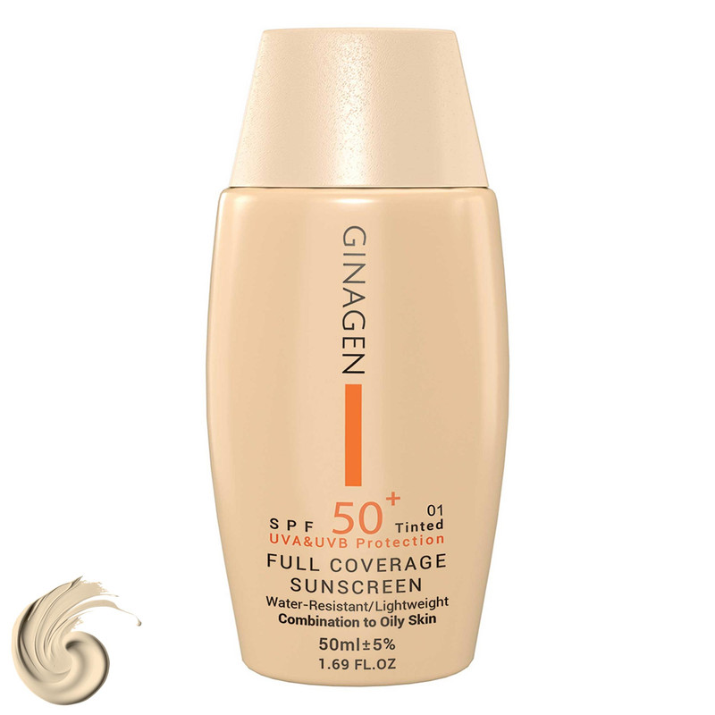 ef08a8a8323f7cd3e0abf32e5b4474350960302e_1755788232 کرم ضد آفتاب رنگی ژیناژن، SPF 50، مدل 01، مناسب پوستهای چرب و مختلط با تنالیته روشن و حجم 50 میلیلیتر، ضد آب، محافظتکننده در برابر اشعههای UVA و UVB، ضد چروک، ضد لک و پیری، دارای فرمولاسیون مواد و املاح معدنی، با ماندگاری 2 ساعته - Image 1
