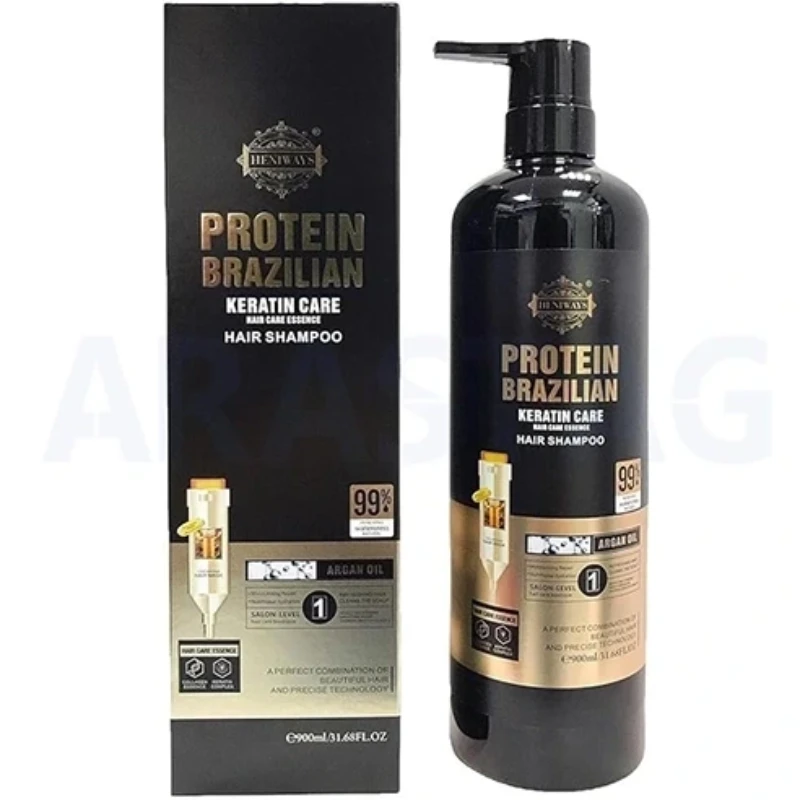 شامپو ترمیم‌کننده و تقویتی HENIWAYS مدل Protein Brazilian Keratin Care حجم 1 لیتر