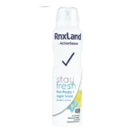اسپری زنانه رنکسلند Rnxland رایحه Stay Fresh مدل Blue Poppy & Apple Scent حجم 150 میل